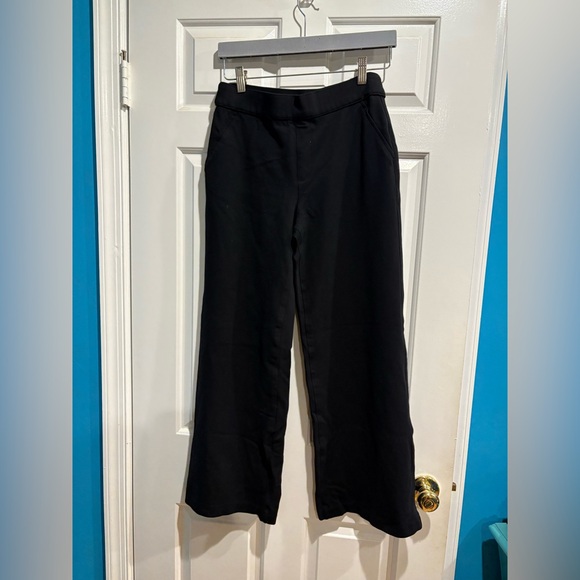 Spanx The Perfect Pant Wide Leg ponte pants sz M petite BLACK - Picture 3 of 8